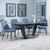 Alpha Black Ceramic Extending Dining Set - Darwin Dark Grey Fabric Dining Chair