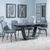 Alpha Black Ceramic Extending Dining Set - Darwin Grey Fabric Dining Chair