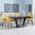 Alpha Black Ceramic Extending Dining Set - Darwin Yellow Fabric Dining Chair