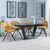 Alpha Black Ceramic Extending Dining Set - Ion Mustard Velvet Fabric Swivel Dining Chair