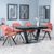 Alpha Black Ceramic Extending Dining Set - Ion Orange Velvet Fabric Swivel Dining Chair
