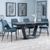 Alpha Black Ceramic Extending Dining Set - Peyton Blue Fabric Dining Chair