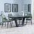 Alpha Black Ceramic Extending Dining Set - Peyton Green Fabric Dining Chair