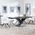 Anvik Black Ceramic Extending Dining Set - Arctic Cream Velvet Fabric Swivel Dining Chair