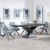 Anvik Black Ceramic Extending Dining Set - Arctic Grey Velvet Fabric Swivel Dining Chair