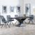 Anvik Black Ceramic Extending Dining Set - Boden Grey Fabric Swivel Dining Chair