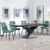 Anvik Black Ceramic Extending Dining Set - Corona Green Fabric Dining Chair