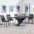 Anvik Black Ceramic Extending Dining Set - Corona Grey Fabric Dining Chair