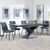 Anvik Black Ceramic Extending Dining Set - Corona Light Grey Fabric Dining Chair