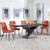 Anvik Black Ceramic Extending Dining Set - Corona Orange Fabric Dining Chair