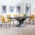 Anvik Black Ceramic Extending Dining Set - Corona Yellow Fabric Dining Chair