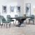 Anvik Black Ceramic Extending Dining Set - Darwin Green Fabric Dining Chair