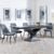 Anvik Black Ceramic Extending Dining Set - Darwin Grey Fabric Dining Chair
