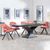 Anvik Black Ceramic Extending Dining Set - Ion Orange Velvet Fabric Swivel Dining Chair