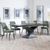 Anvik Black Ceramic Extending Dining Set - Peyton Green Fabric Dining Chair