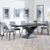 Anvik Black Ceramic Extending Dining Set - Peyton Grey Fabric Dining Chair