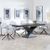 Anvik Black Ceramic Extending Dining Set - Theo Grey Fabric Swivel Dining Chair