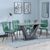 Camilla Grey Ceramic 4 Seater Dining Set - 4 Corona Green Fabric Dining Chair