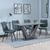 Camilla Grey Ceramic 4 Seater Dining Set - 4 Corona Light Grey Fabric Dining Chair