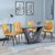 Camilla Grey Ceramic 4 Seater Dining Set - 4 Corona Yellow Fabric Dining Chair