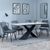 Merlin White Ceramic Dining Set - Darwin Grey Fabric Dining Chair