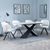 Merlin White Ceramic Dining Set - Ion Cream Boucle Teddy Fabric Swivel Dining Chair