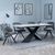 Merlin White Ceramic Dining Set - Ion Dark Grey Velvet Fabric Swivel Dining Chair