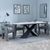 Merlin White Ceramic Dining Set - Kiefer Grey Boucle Fabric Dining Chair