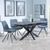 Bari Grey Ceramic Extending Dining Set - Boden Dark Grey Fabric Swivel Dining Chair