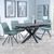 Bari Grey Ceramic Extending Dining Set - Boden Green Fabric Swivel Dining Chair