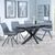 Bari Grey Ceramic Extending Dining Set - Boden Grey Fabric Swivel Dining Chair
