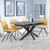 Bari Grey Ceramic Extending Dining Set - Boden Yellow Fabric Swivel Dining Chair