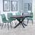 Bari Grey Ceramic Extending Dining Set - Corona Green Fabric Dining Chair