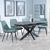 Bari Grey Ceramic Extending Dining Set - Darwin Green Fabric Dining Chair