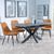 Bari Grey Ceramic Extending Dining Set - Darwin Orange Fabric Dining Chair