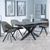 Bari Grey Ceramic Extending Dining Set - Ion Dark Grey Velvet Fabric Swivel Dining Chair