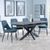 Bari Grey Ceramic Extending Dining Set - Peyton Blue Fabric Dining Chair
