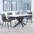 Bari White Ceramic Extending Dining Set - Corona Grey Fabric Dining Chair