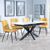 Bari White Ceramic Extending Dining Set - Corona Yellow Fabric Dining Chair