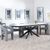 Sutton White Ceramic Extending Dining Set - Kiefer Grey Boucle Fabric Dining Chair