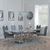 Vortex Grey Marble and Chrome Dining Set - Bianco Grey Faux Leather Dining Chair