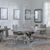 Lisbon Grey Marble and Chrome Dining Set - Bianco Beige Faux Leather Dining Chair