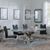 Lisbon Grey Marble and Chrome Dining Set - Bianco Black Faux Leather Dining Chair