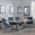 Lisbon Grey Marble and Chrome Dining Set - Knocker Back Grey Velvet Fabric Dining Chair with Chrome Legs