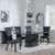 Naples Black Marble Dining Set - Cadiz Black Leather Dining Chair