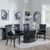 Naples Black Marble Dining Set - Carmela Black Leather Dining Chair