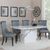 Naples White Marble Dining Set - Carmela Grey Leather Dining Chair