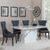Naples White Marble Dining Set - Mimi Black Leather Dining Chair