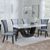 Madrid White Marble Dining Set - Cadiz Grey Leather Dining Chair
