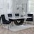 Madrid White Marble Dining Set - Lion Knocker Back Black Velvet Fabric Dining Chair with Chrome Legs